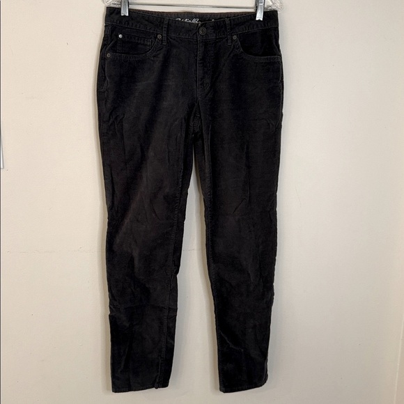 Eddie Bauer Boyfriend Slim corduroy pants Charcoal Gray 5 pocket button zip 6 - Picture 1 of 13